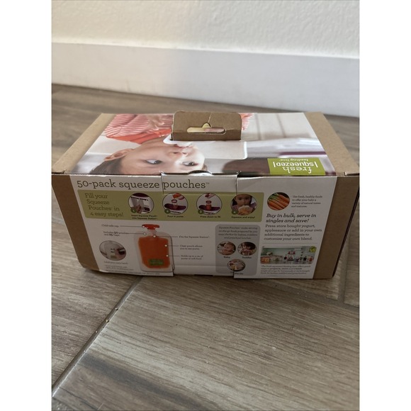 Infantino Fresh Squeezed 50 Pack Squeeze Single-Use Baby Food Pouches 4fl oz. - Picture 3 of 4